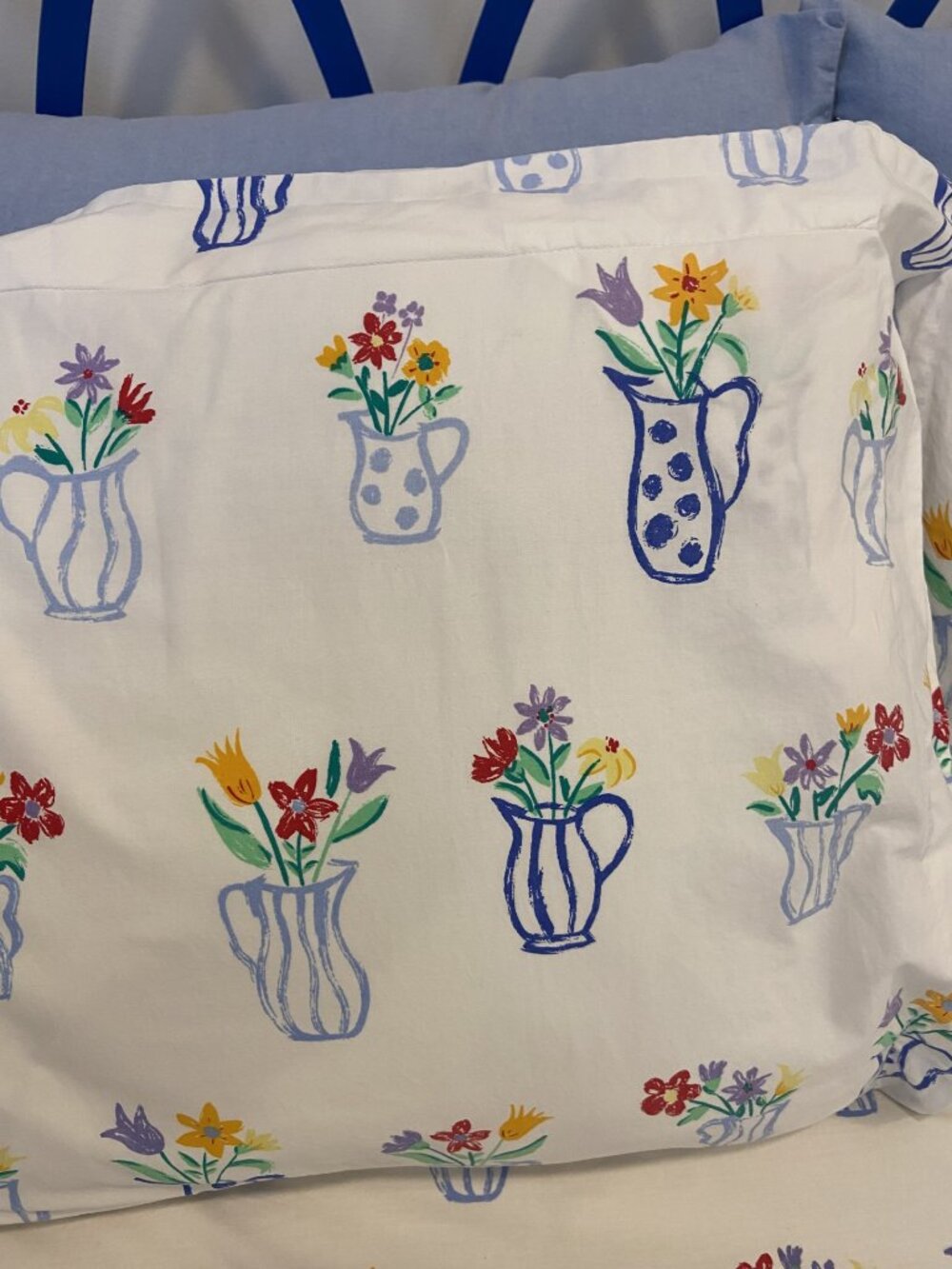 LLBean Queen Floral Vase Print Duvet Cover Set - Picture 3 of 4